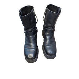 Circus/Sam Edelman Hadley Women's Black Leather Mid-Calf Motorcycle Boots Size 9